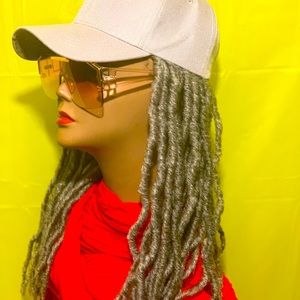 Gray Hat With 26” Gray Dreadloc’s  fit’s All Size’s